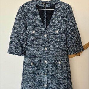 Maje tweed dress blue